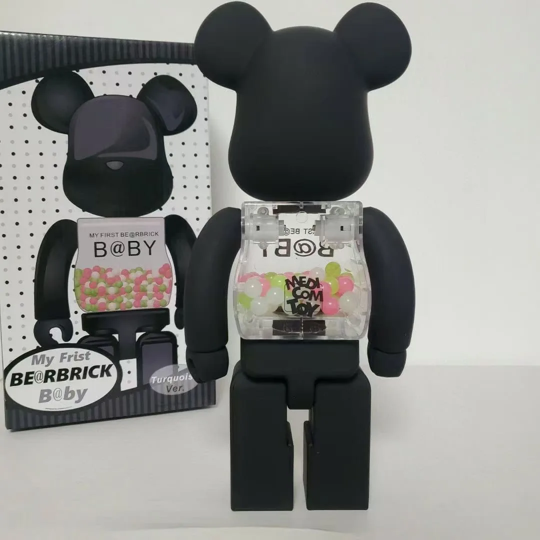 Bearbrick 400% Black Matte Qianqiu 28cm Highly Collectible Gift Figure Joints Can Turn Home Decorative Ornaments