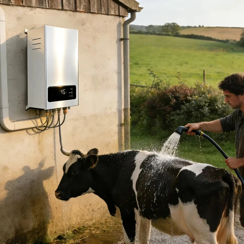 

Wall-mounted instant small electric water heater with LED temperature display, suitable for hotel and home use