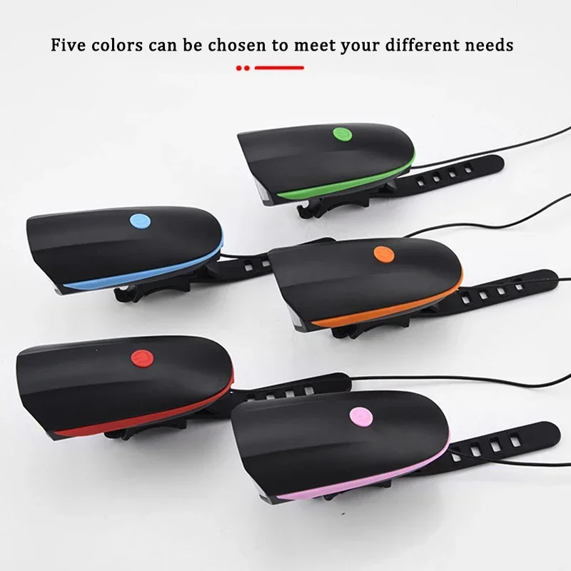 

USB перезаряжаемый передний фонарь для велосипеда с электрическим звуковым сигналом, громкие велосипедные звонки, велосипедная фара, фонарик, фонарь для безопасности велосипеда