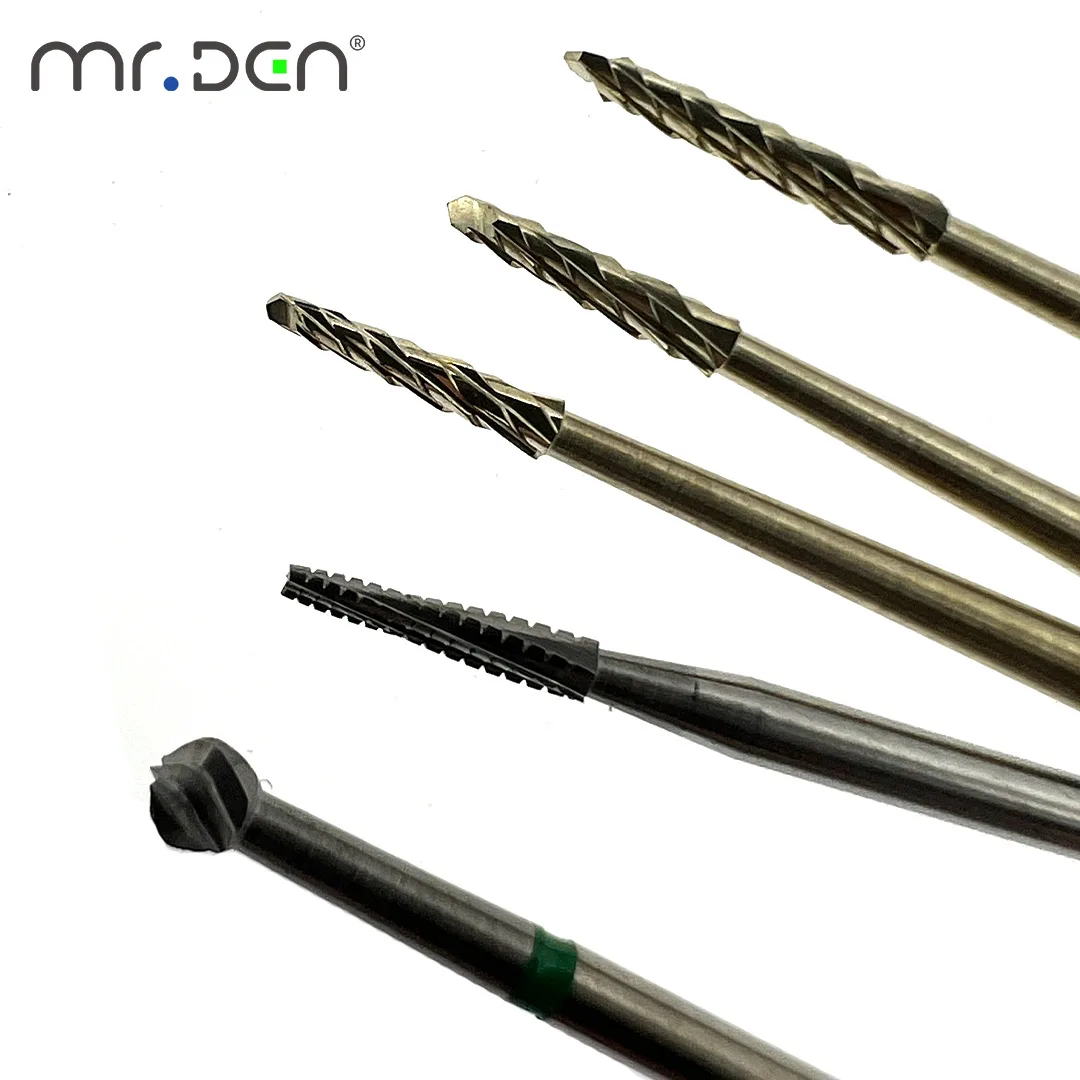 Chirurgische Drehnadel aus Wolframstahl, Entfernung von harten Gewebe, längliche Zähne, seitliches Schneiden, minimalinvasive Wurzelscheiding