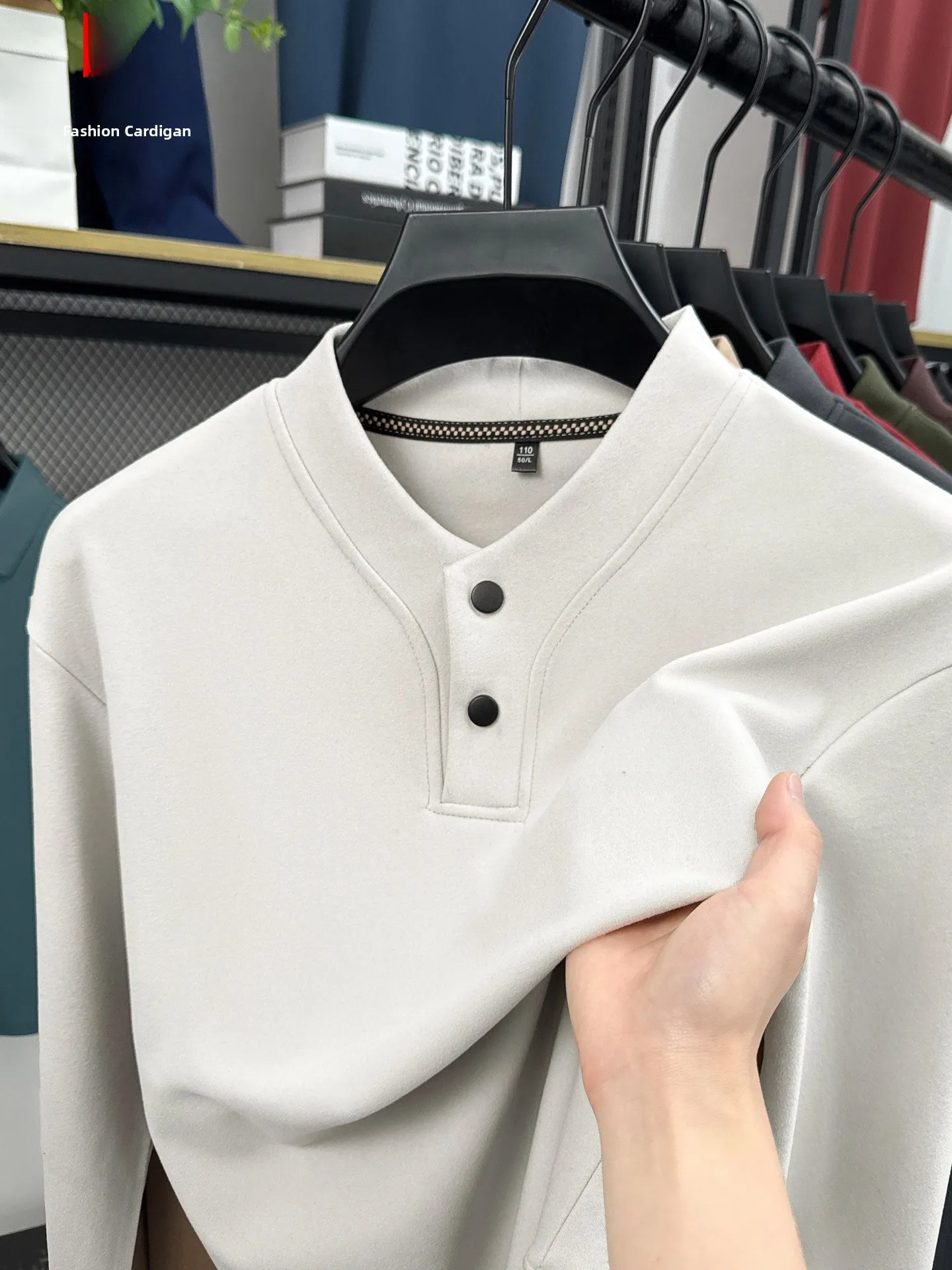 

Мужская двусторонняя толстовка Pierre Cardin с длинным рукавом, воротником Хенли, термобазовая, модная, в городском стиле