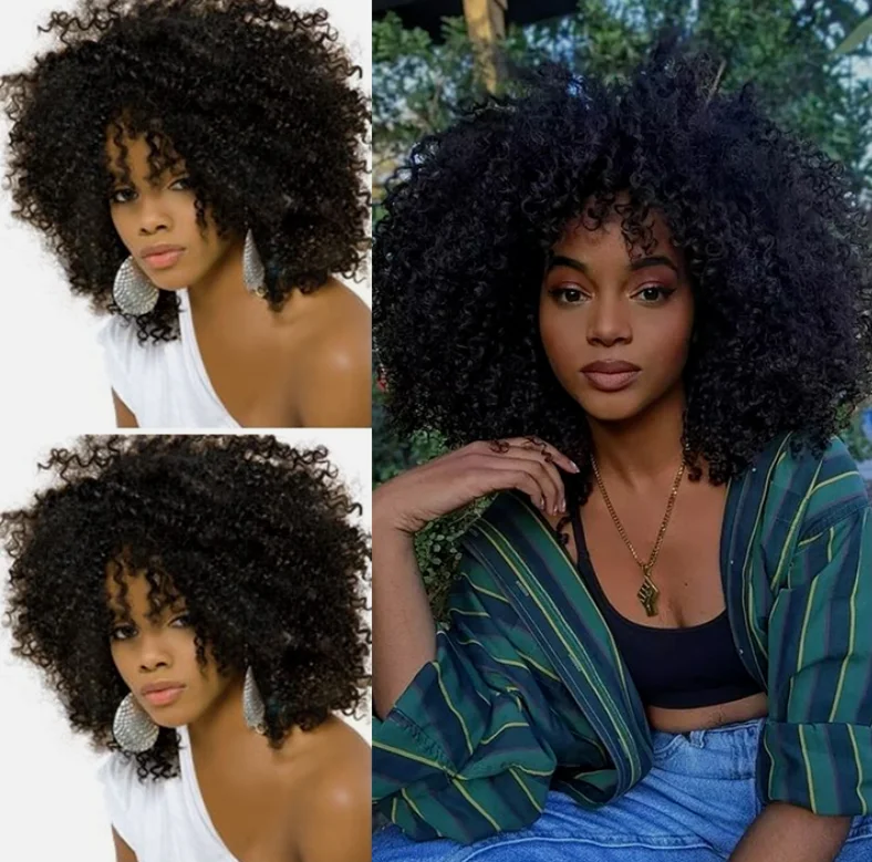 Commentaires sur nos suggestions | Voir toutes les perruques bouclées noires pour les femmes noires, perruque courte Afro Big Curly avec