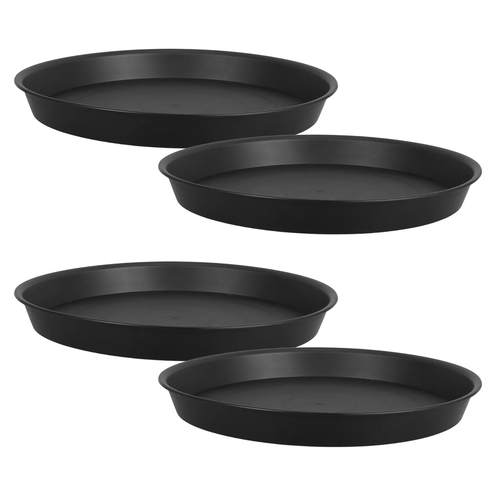 4Pcs Flower Planter Saucers Black Plastic Round Drip Tray for Indoor Plant Pots Planter Base Plates Flowerpot Drainage Trays