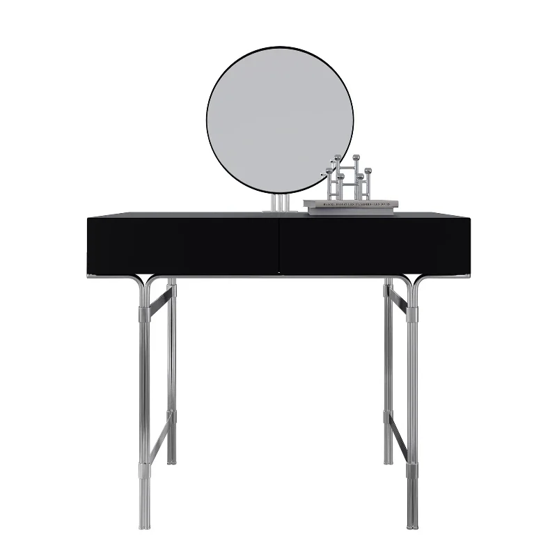 طاولة مكياج كلاسيكية فاخرة وخفيفة الوزن على طراز باوهاوس بتصميم معدني بسيط وحديث لغرفة النوم المنزلية #1