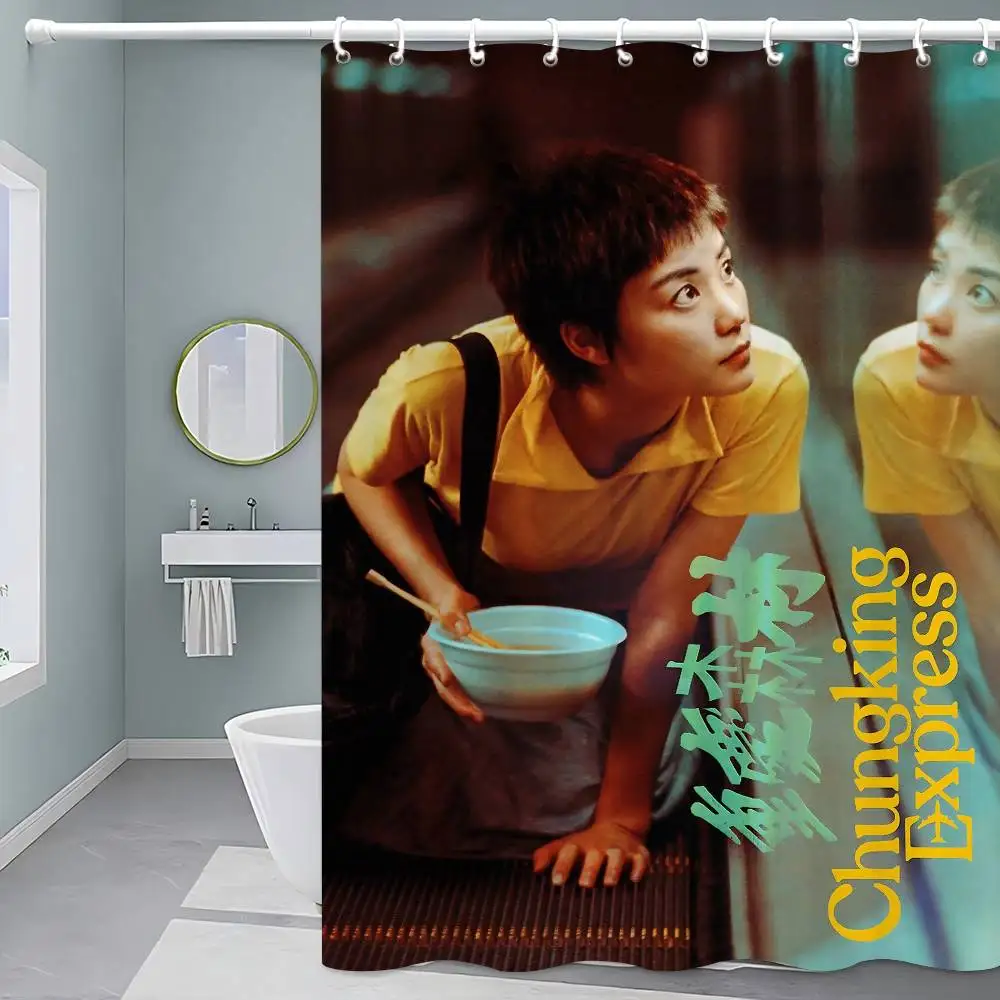 

Chungking Express Винтажная белая занавеска для душа, декоративная занавеска для душа в ванной комнате, водонепроницаемая занавеска для душа с крючками