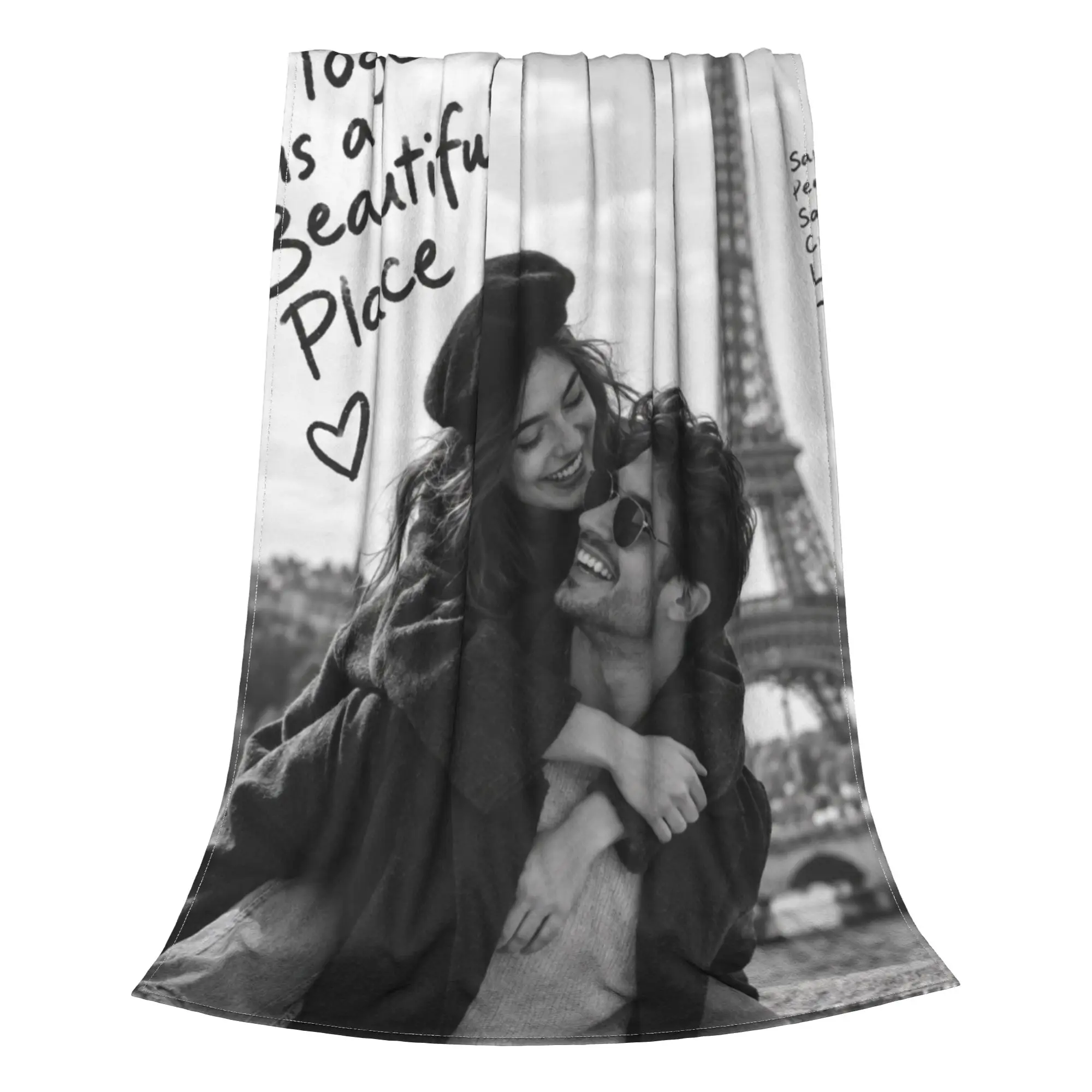 1PC Eiffel Tower Hug  Winter Blankets for Adults Bedding Home Interior Sofa Knee