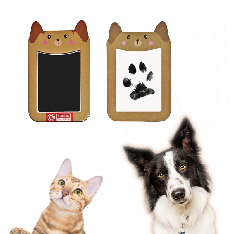 Tintenloses Pfotenabdruck-Set, Abdruck-Set für Hunde, Katzen, Fußabdruck, Andenken, Haustier, Clean-Touch-Stempelkissen, schwarzes Stempelkissen für Katzen oder Hunde