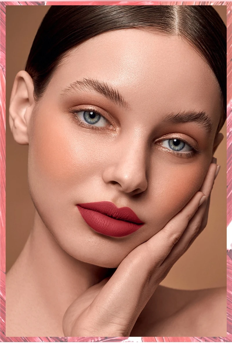 Rosaroter, mattierter, flüssiger Lippenstift, wasserfest, langlebig, feuchtigkeitsspendend, langlebiger Lippenstift, nicht klebender Lipgloss, koreanisches Make-up – Detail 7