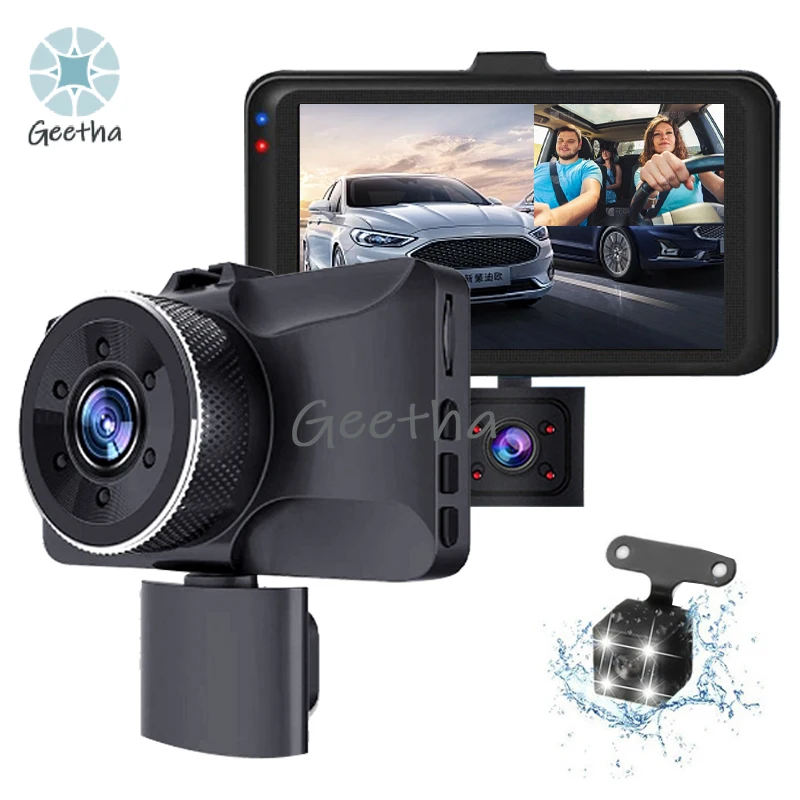 1080P Auto Recorder Dash Cam 3 Camera Lens Tachograph with Rear View Night Vision Car DVR with Rear View Camera WiFi Function