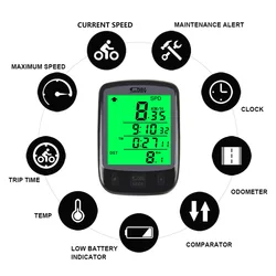 Bicycle Speedometer Wireless Wired Odometer Bicycle Luminous Watch Measuring Speed Odometer Rain Proof Bicycle Computer