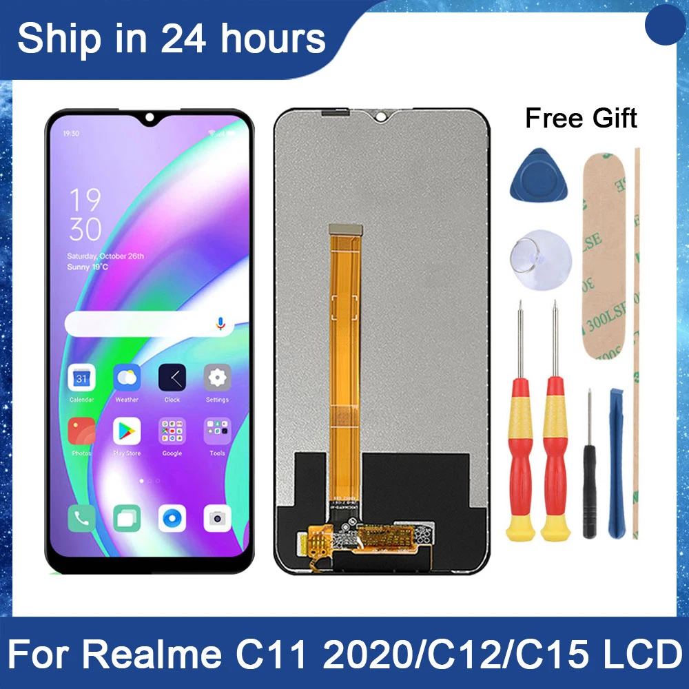 

AiNiCole For Oppo Realme C12 C15 LCD Display Touch Screen Digitizer Assembly Realme C11 2020 LCD Screen Replacement With Frame