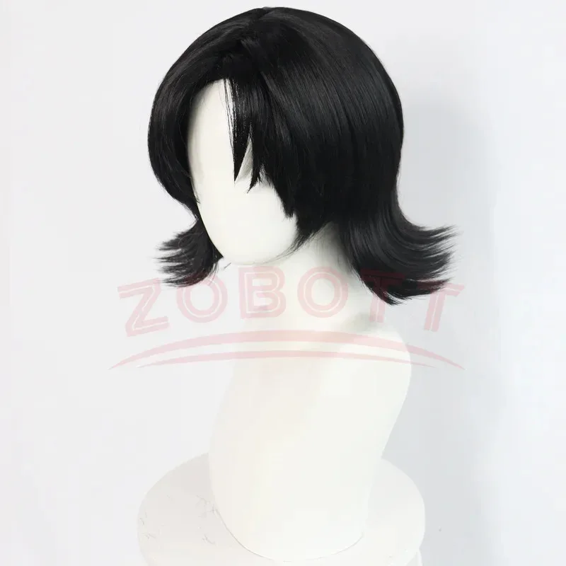 Mima Cosplay Wig Short Black Wig Halloween Party Wigs Perfect Blue Mima Cosplay Costume Red Strapless Tube Dress with Headband