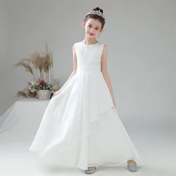 Dideyttawl-vestido de gasa personalizado para niña, vestido de flores para fiesta de boda, primera comunión, vestidos de novia pequeños, dama de honor Junior 2024