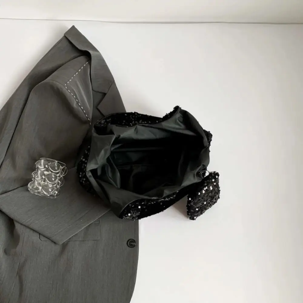 Borsa da sera casual Borsa tote con paillettes Borsa lucida Borsa a tracolla argento Borsa hobo grande moda Studenti