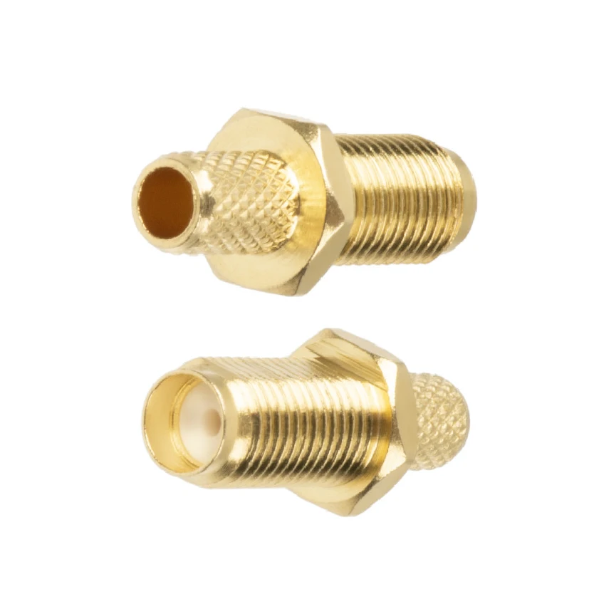 SMA-KY-3 Female Jack Straight Connector Gold Plated RP-SMA-KY-3 Male Crimping Adapter