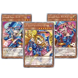 3Pcs/Set Yu Gi Oh Cards COS Black Magician Girl Evil Twin Anime Game Characters ACG Collection Color Brushed Flash Card DIY Toys