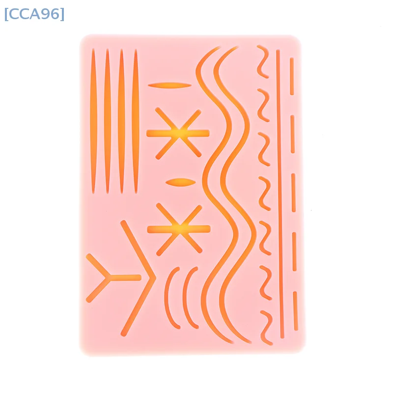 【CCA96】Medical Silicone Suture Practice Pad, Skin Suture Kit Training Model, Surgical Suture Pad, Human Traumatic Skin Model