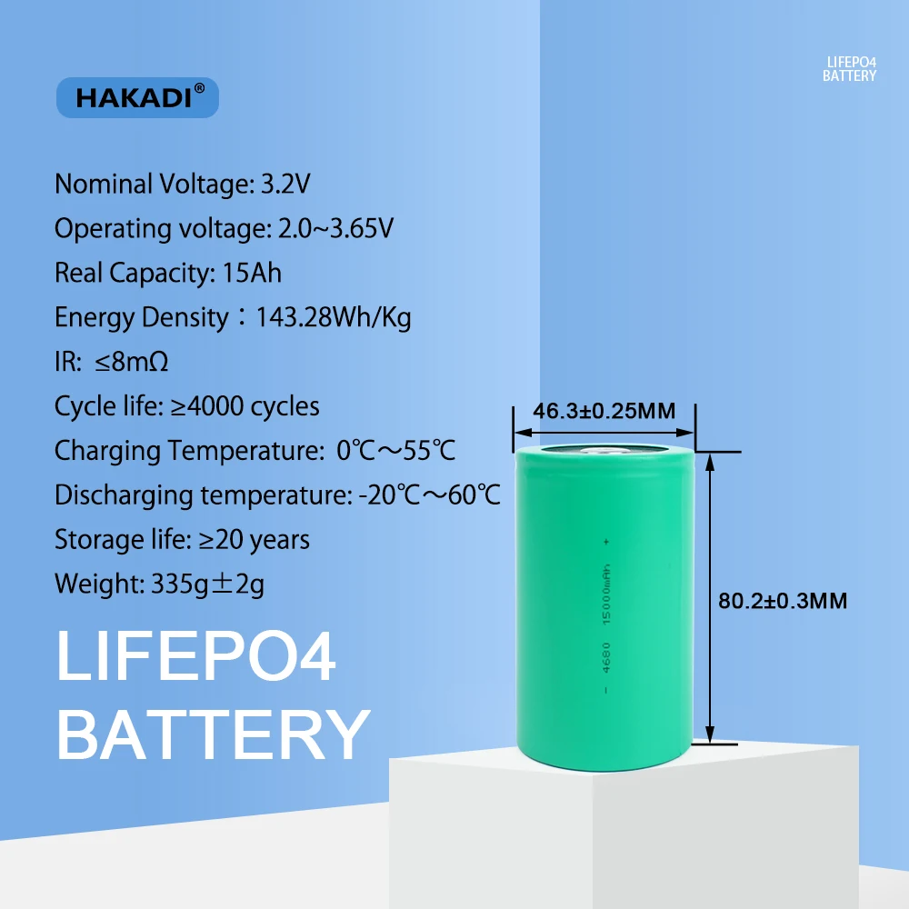 100% oryginalna BYD 4680 akumulator litowo-żelazowo-fosforanowy cylindryczna komórka Lifepo4 3.2V 15A do akumulator do przechowywania energii DIY