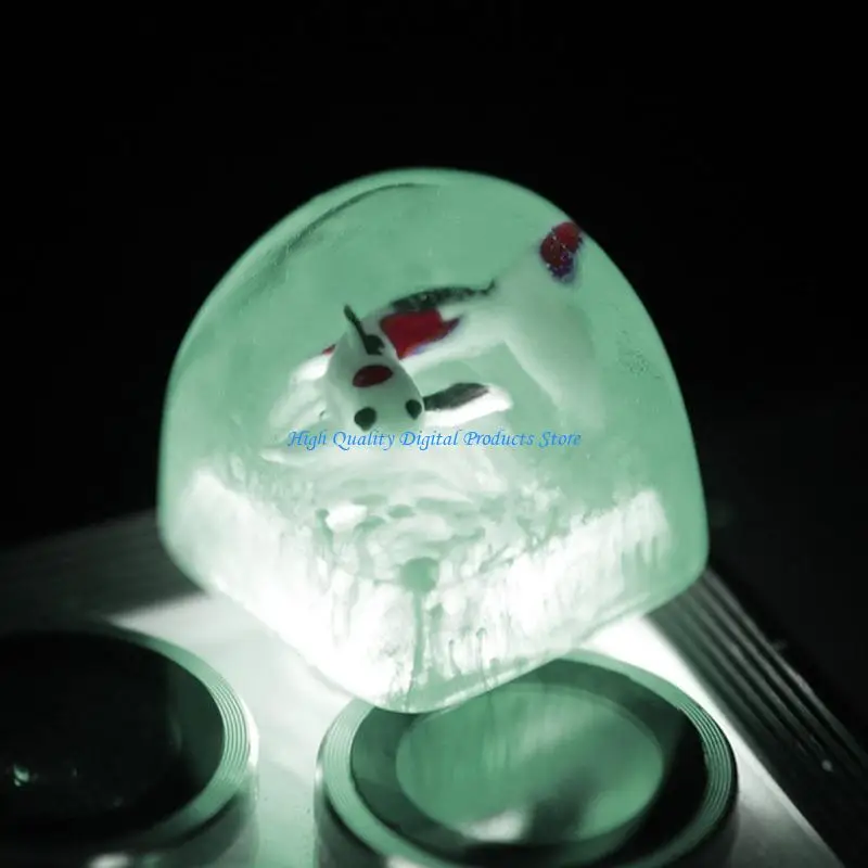 

U2JE Keycap Game Cartoon Keycaps Transparent for MX- Mechanical Keyboard Personality ESC- 3D Three-dimensional Fish