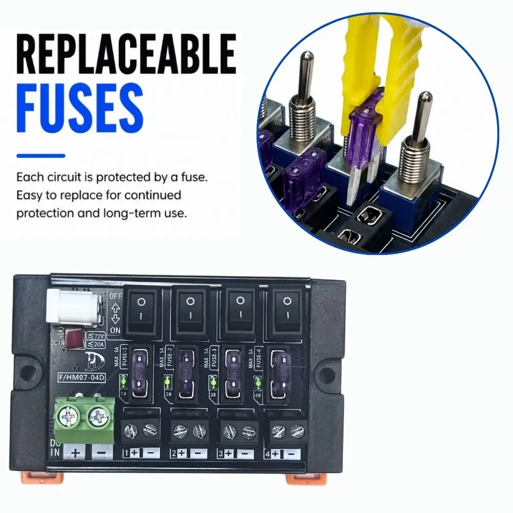 4‑Channel DC Switch Terminal Block module with LED