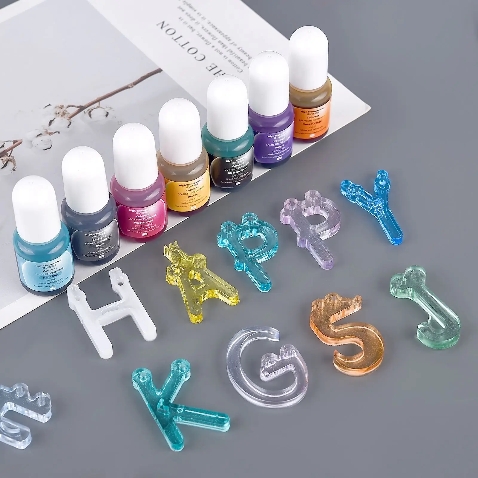 

24 цвета, пигмент из эпоксидной смолы, прозрачный нетоксичный УФ-краситель из эпоксидной смолы, жидкость для УФ-смолы, окраски смолы, изготовление ювелирных изделий, Прямая поставка