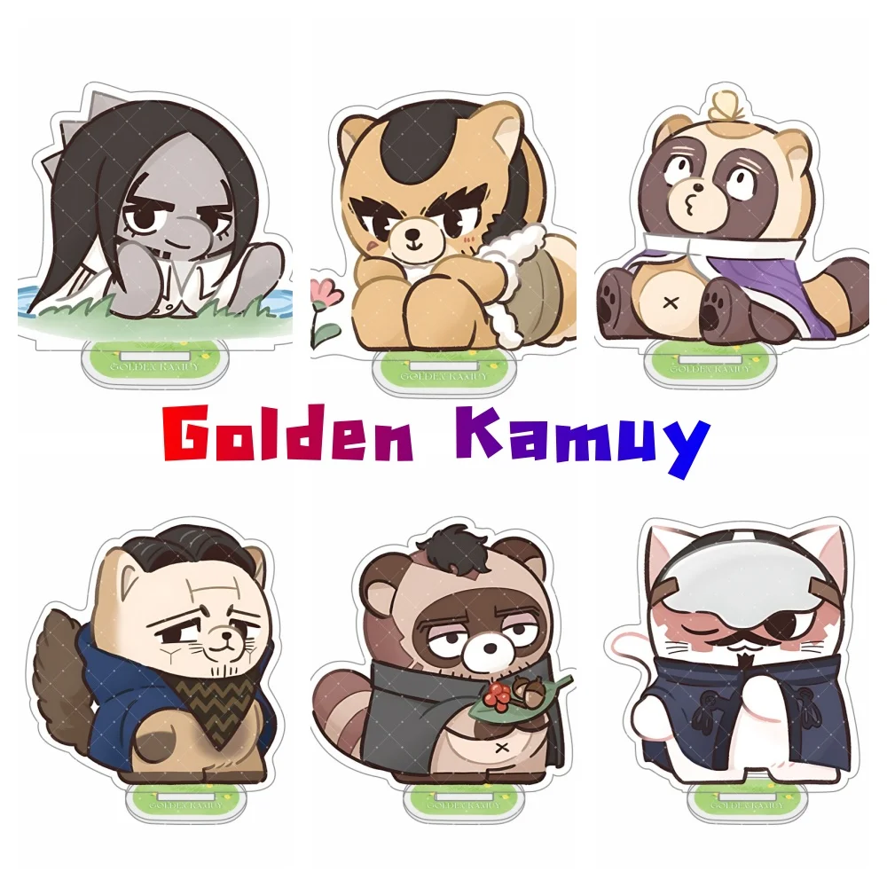 10cm Golden Kamuy Acrylic Stand Figures keychain Animal Cosplay Anime Collectible Merchandise Decor Display Ornament Fans