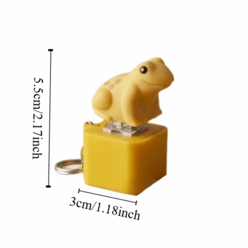 Yellow Chick Frog Keyboard Keychain Electronic Luminous Mechanical Keyboard Keychain Button Pendant Kids view 6
