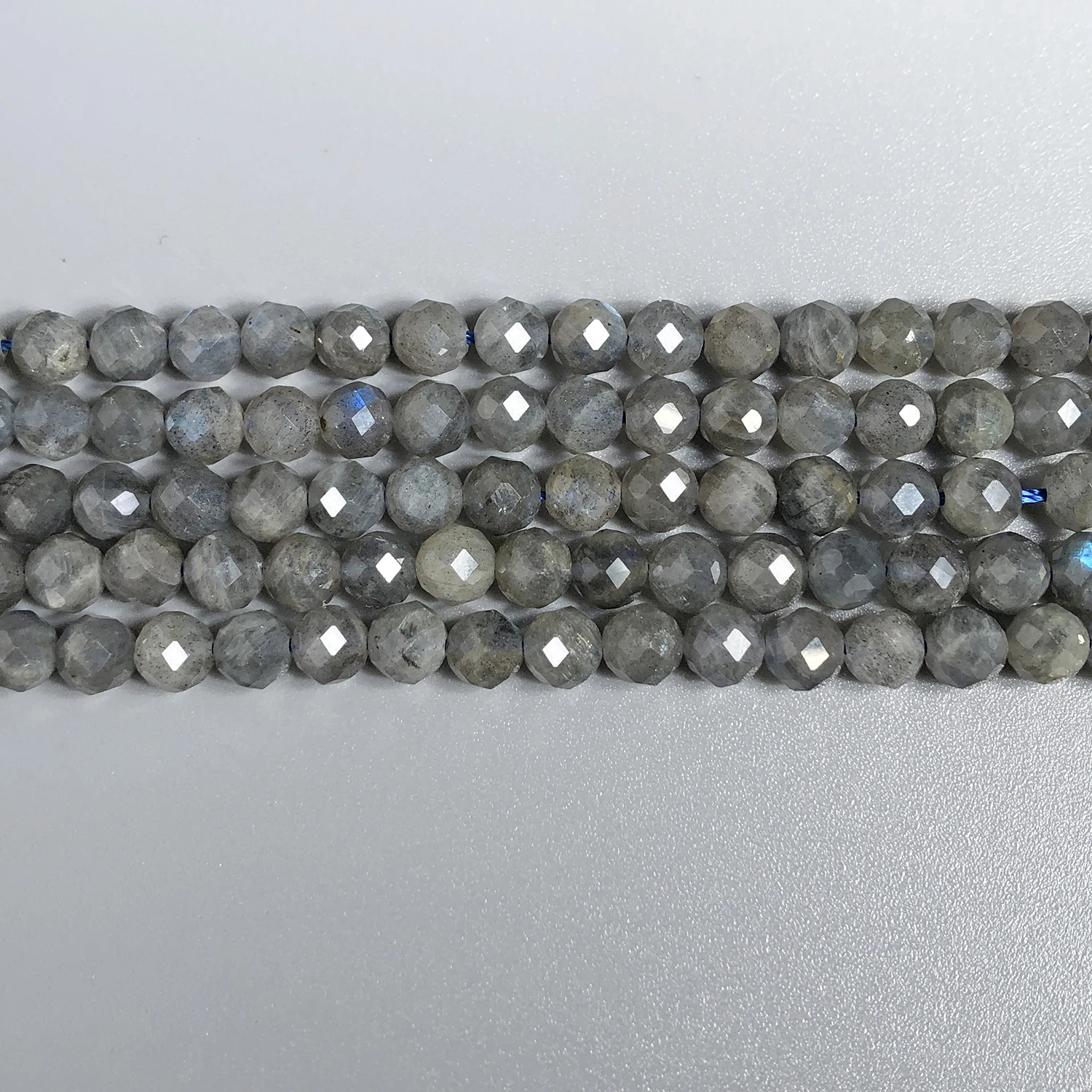 Natural Faceted Labradorite Stone Beads Gem Loose Spacer Beads For Jewelry Making DIY Bracelets Necklace 7.5\