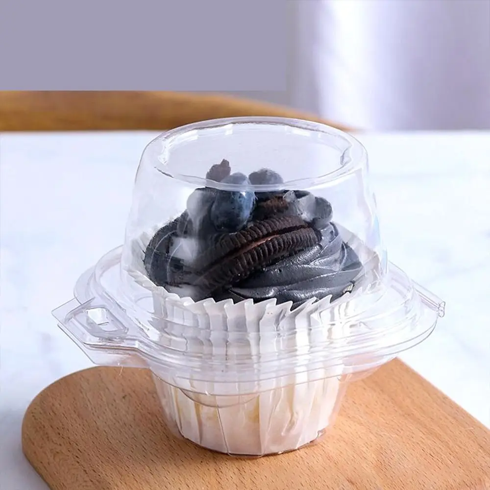 10Pcs New Transparent Cupcake Box Party Tray Single/Double Individual Cupcake Containers Cupcake Liner Wedding Supplies