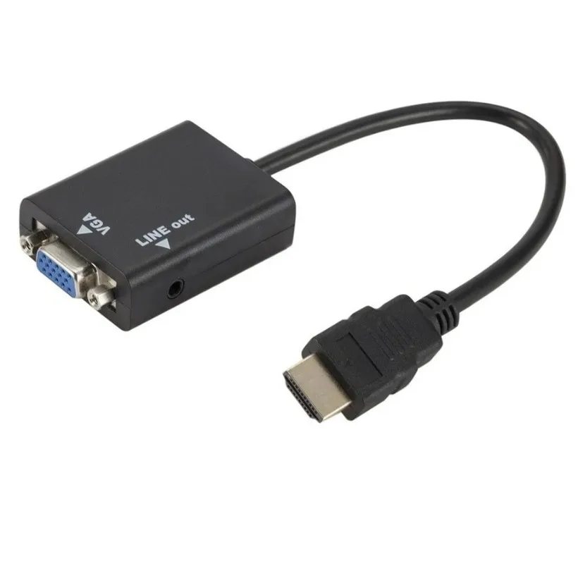 

НОВЫЙ HDMI-совместимый кабель-адаптер VGA, цифро-аналоговый преобразователь видео 1080P HDMI в VGA для проектора HDTV, ПК, ноутбука