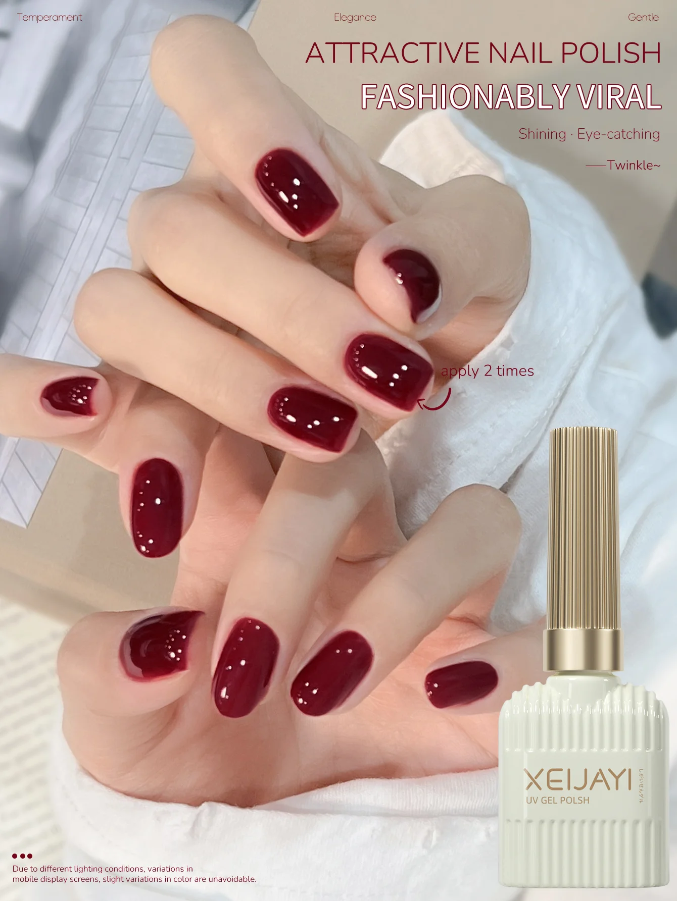 

XEIJAYI 1Pc 15ml red Gel Nail Polish - Long-Lasting Shine, High Saturated Gloss Firm and Long-lasting Nail Art Gel