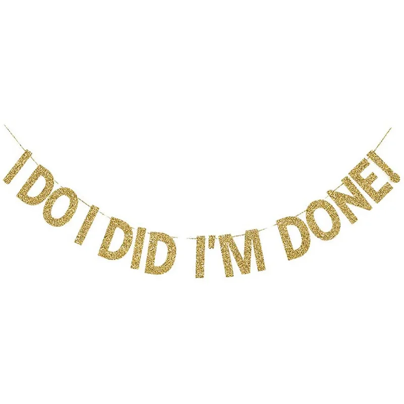 

I DO I DID I'm Done! Banner, divorce new bachelorette party decoration gold glitter paper logo decoration