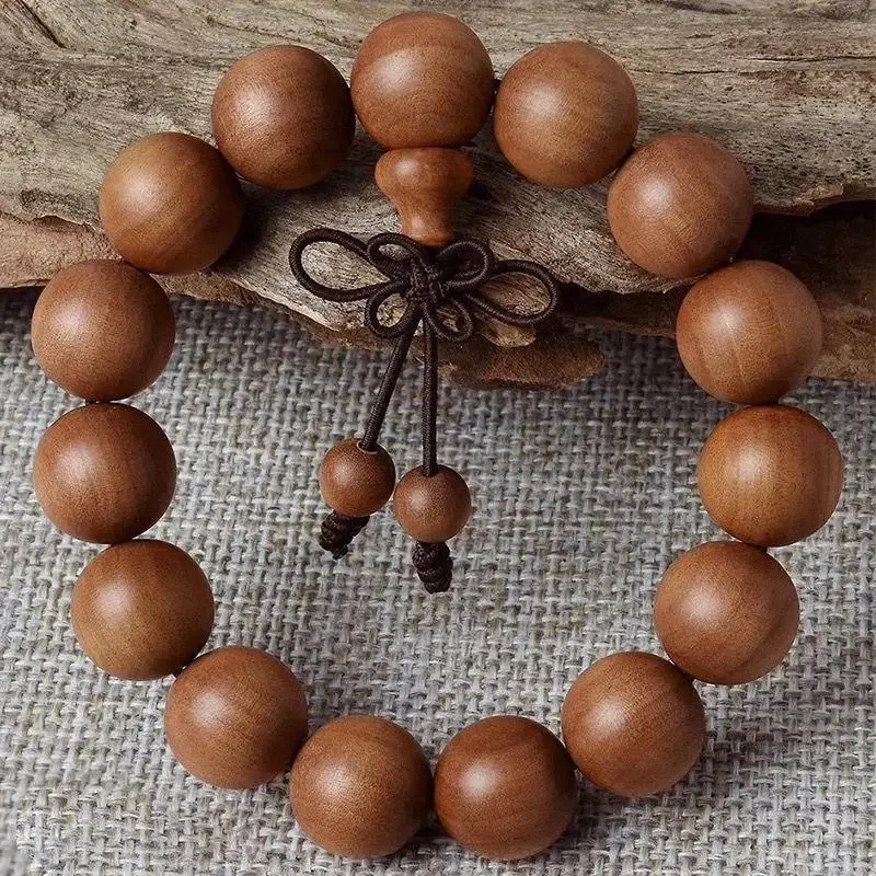 Natural Old Mountain Sandalwood Bracelet with Old Material, Black Meat, Sunken Sandalwood Fragrance, 108 Buddha Beads,