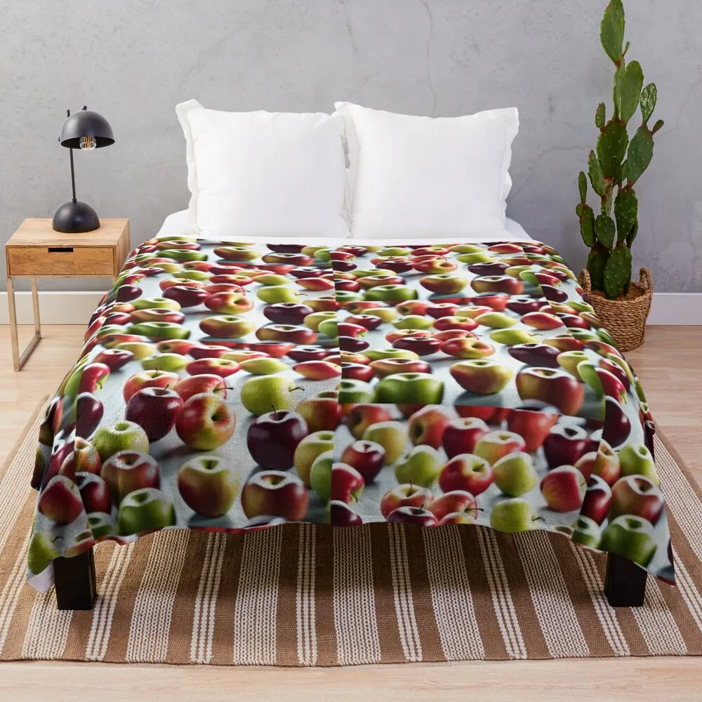 scattered apples Throw Blanket Winter beds Furrys For Decorative Sofa heavy to sleep Blankets