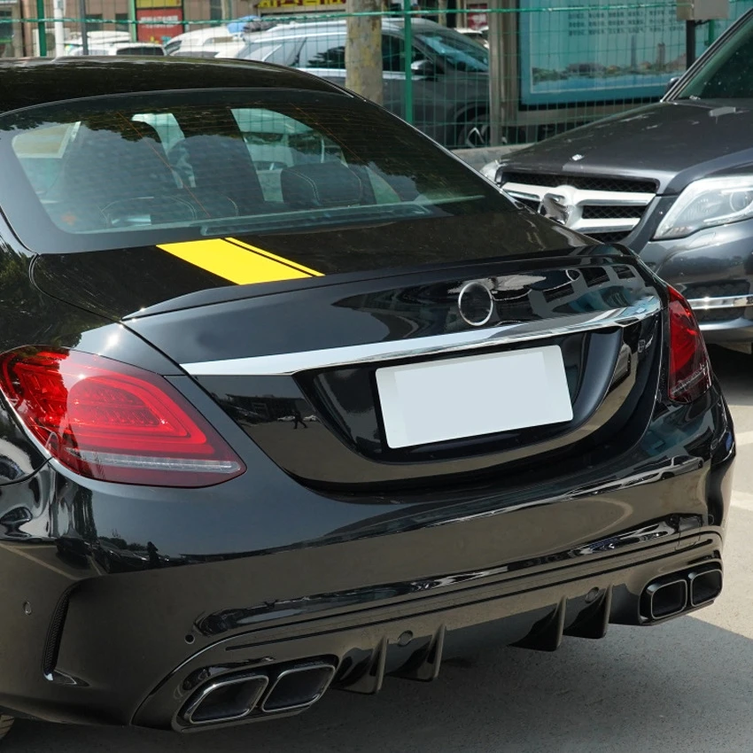 For Mercedes C-Class W205 2015-2021 C180 C200 C260 C43 C63 AMG Tail Wings Fixed Wind Spoiler Rear Wing Auto Decoration Accessory