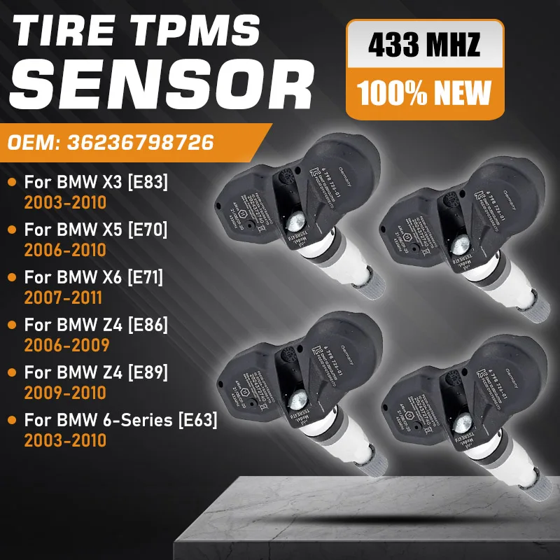 

Car TPMS For BMW X3 E83 BMW 6 Series E63 2003-2010 Tire Pressure Sensor BMW X5 E70 BMW Z4 E86 E89 2006-2010 BMW X6 E71 2007-2011