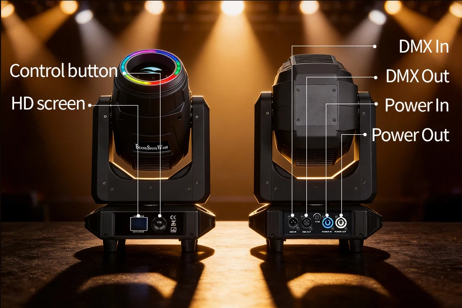 Aicpose 300W LED 3in1 BSW Moving Head Bühnenlicht Professionelles Beam-Spot-Wash-Licht für Clubveranstaltungen Großhandel Beleuchtung – Detail 7