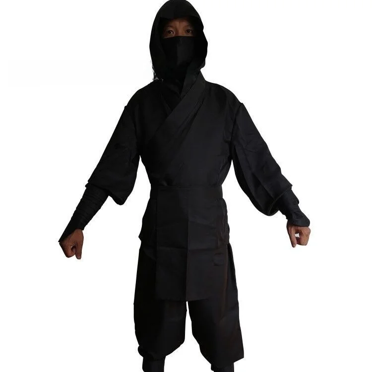 

Adult Ninja Costume Set Samurai Role-playing Halloween Clothing Anime Style Black Uniform Outfit Traditional Japanese Costume