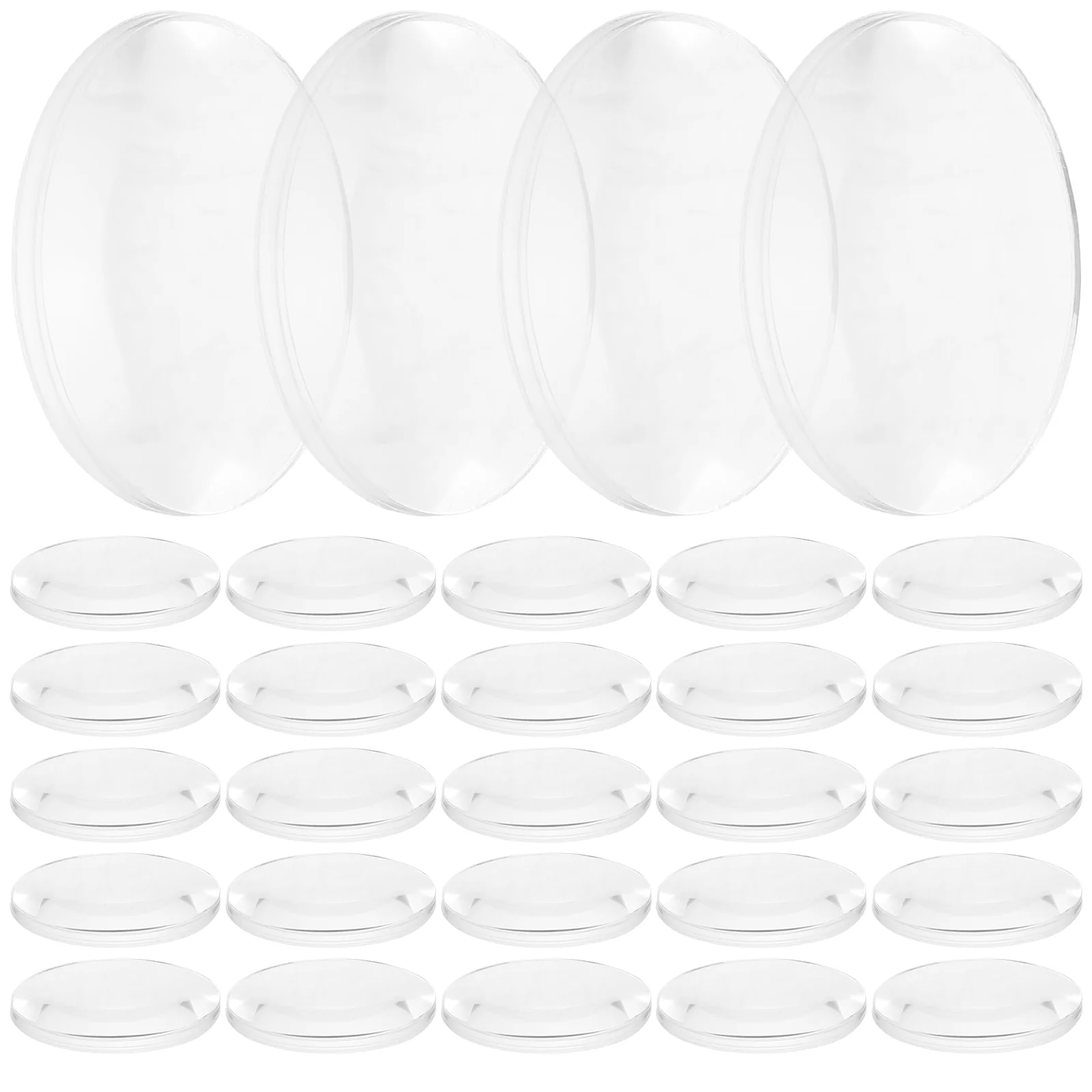 60 Pcs Magnifying Glasses Biconvex Lens Round Science Teaching Tools Clear Optical Middle School Transparent Experiment