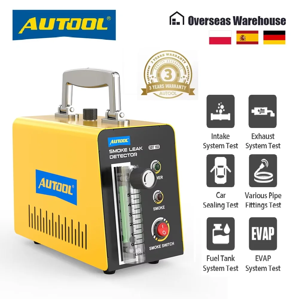 

AUTOOL SDT103 Car Smoke Tester EVAP System Automotive Smoke Machine Leak Detector Oil Pipeline Leakage Tester Tool 12V