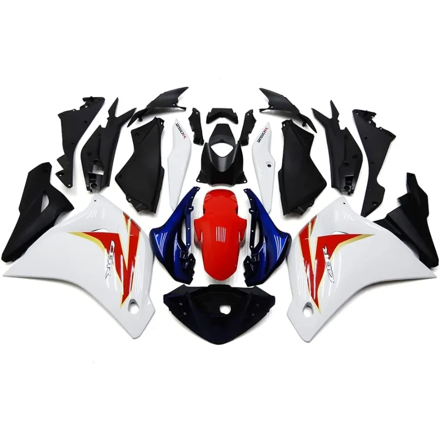 

ABS Plastic White Red Fairing Kit for Honda CBR250R 2011 2012 2013 2014 Models Motorcycle Bodywork Replacement Body Frame Kit E