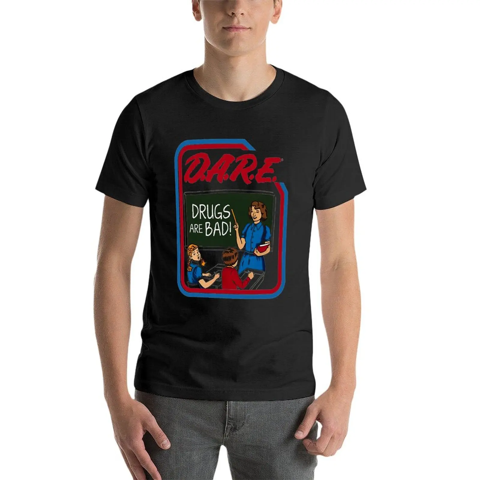 Dare Drugs Are Bad T-Shirt for a boy Short sleeve tee oversized t shirts for men