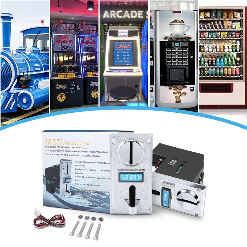 Budget-Friendly Durable Programable Plastic Multi Coin Acceptor Electronic Roll Down Coin Acceptor Selector Mechanism Side Coin
