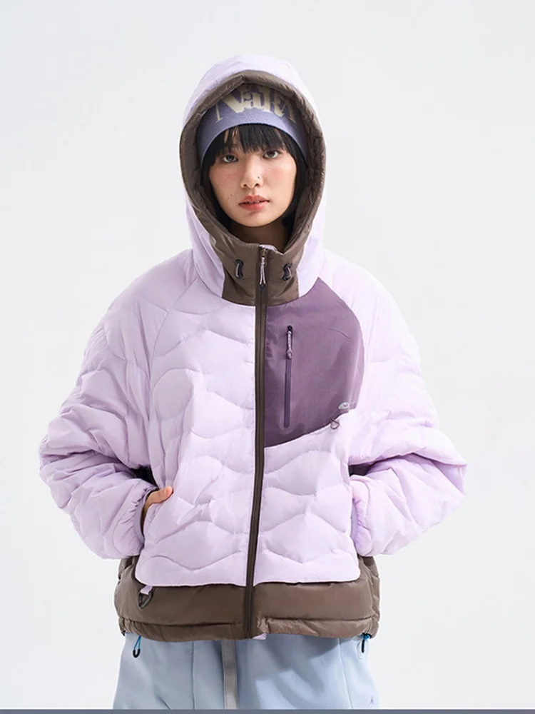 

Bla Armada Lightweight Winter Outdoor Du down Jaet Thermal Cotton Patchwork Warmth Street Sle Zipper Closure Regular Fit