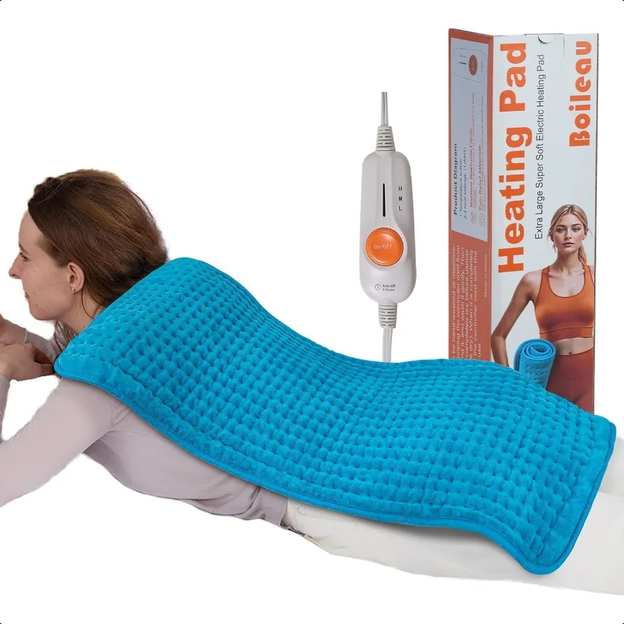 

Электрическая грелка для облегчения боли в спине и судорог 17x33, очень большая XXXL, 3 уровня нагрева, грелка с 2 часами авто Sh