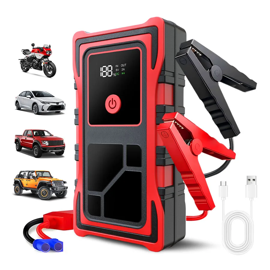 

Портативное пусковое устройство 7000А с пиковым током, умные зажимы, автомобильный стартер, аварийный источник питания, поддержка двунаправленной быстрой зарядки