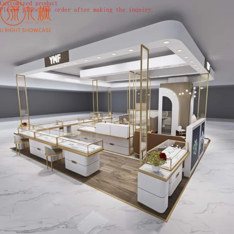 

Custom Jewelry Kiosk and Silver Jewelry Kiosks for Mall with Jewellery Display Cabinet, Showcases and Furniture Counter Design
