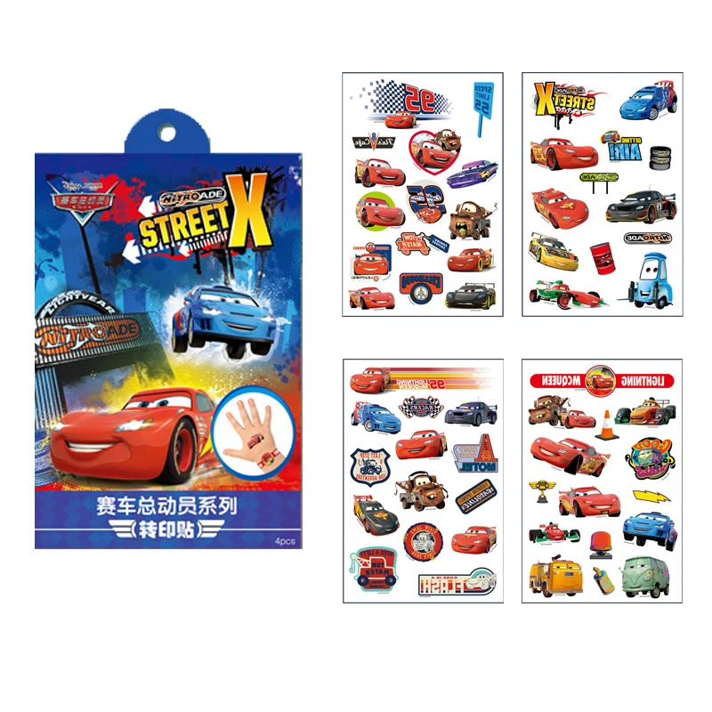 Disney Toy Anime Figure Pixar Car Lightning McQueen Children Temporary Tattoo Body Art Waterproof Transfer Printing Sticker Gift