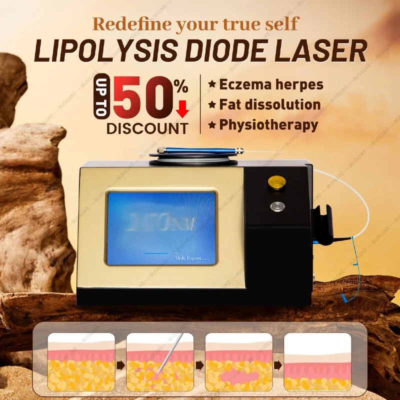 

New 1470 Fiber laser Dissolved Fat Lose Weight 980NM Remove Spider Veins Nail Fungus Face Removing Red Blood Silk 2 Wavelengths