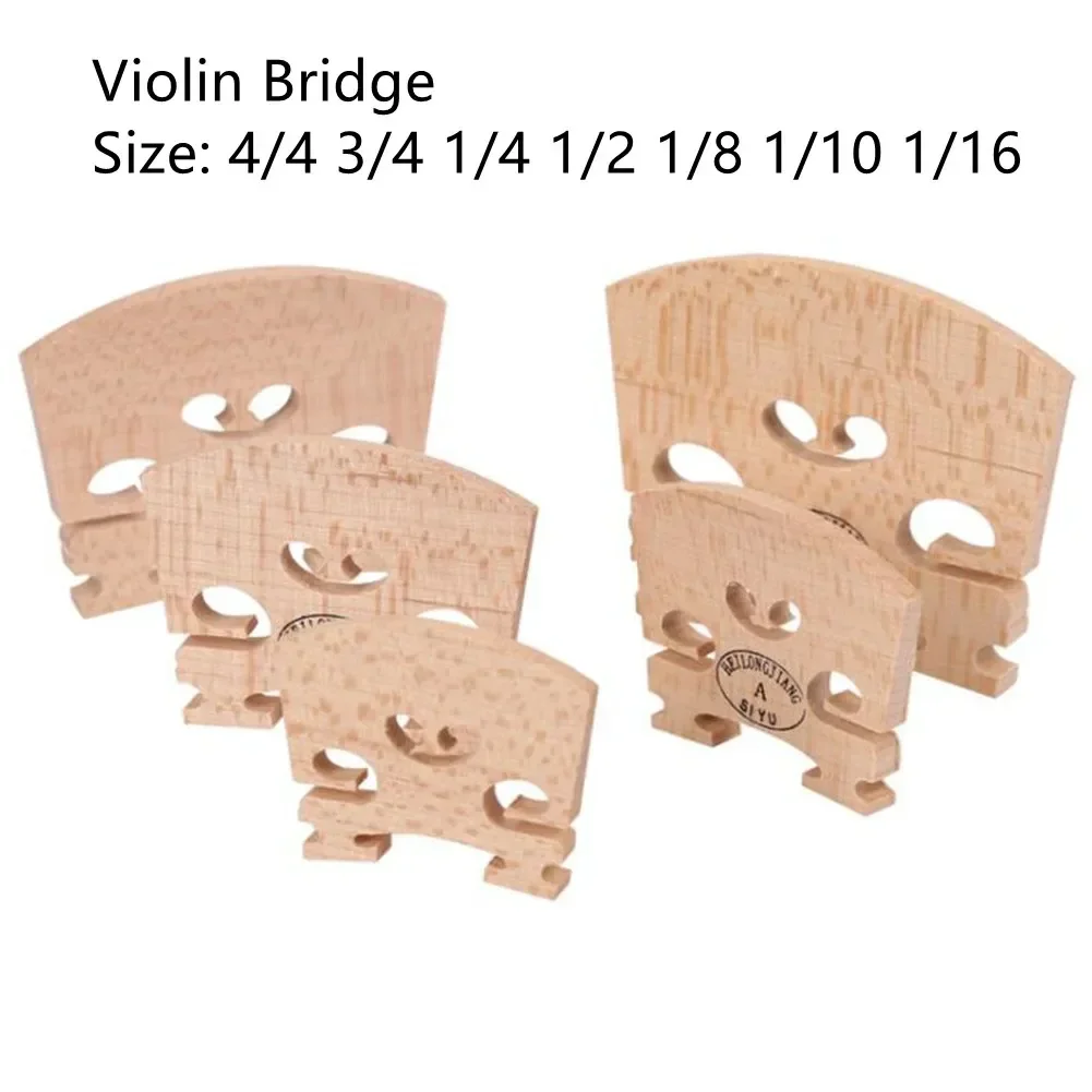 

1pc Violin Bridge 4/4 3/4 1/4 1/2 1/8 1/10 1/16 Maple Wood Fiddle Strings Bridge Musical Instrument Tools Parts